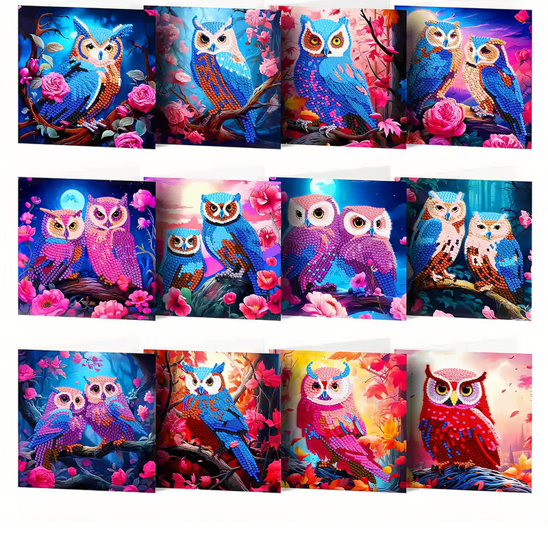 Owls at Night Greeting Cards | 12 Pieces