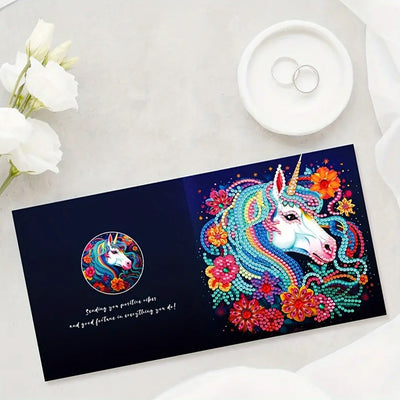 Unicorn and Flowers Greeting Cards | 8 Pieces