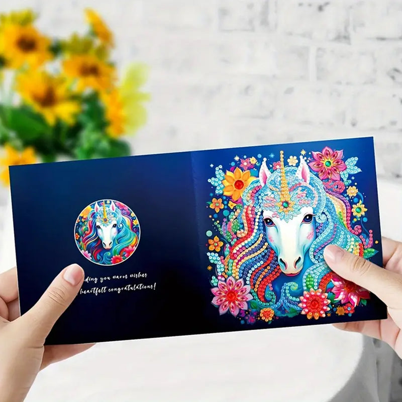 Unicorn and Flowers Greeting Cards | 8 Pieces