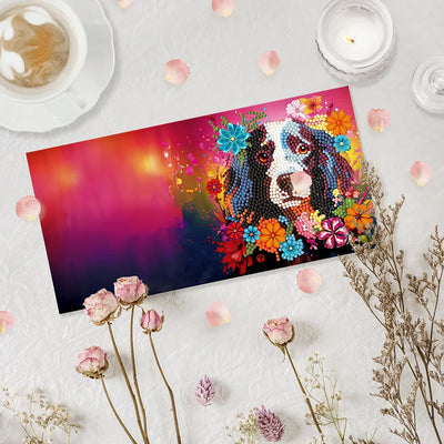 Dogs and Cats in Flowers Greeting Cards | 8 Pieces