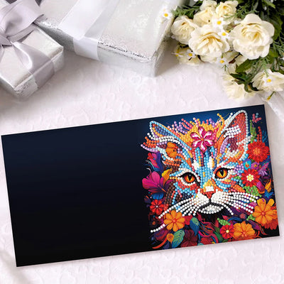 Dogs and Cats in Flowers Greeting Cards | 8 Pieces