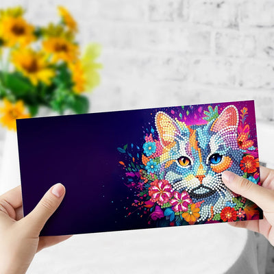 Dogs and Cats in Flowers Greeting Cards | 8 Pieces