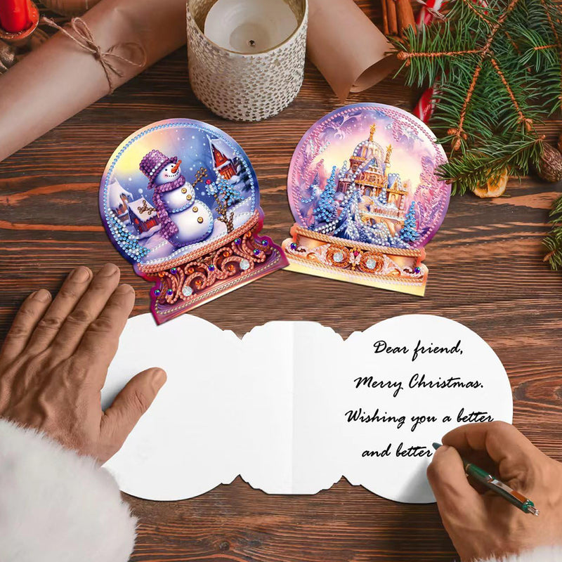 Christmas Crystal Ball Greeting Cards | 8 Pieces