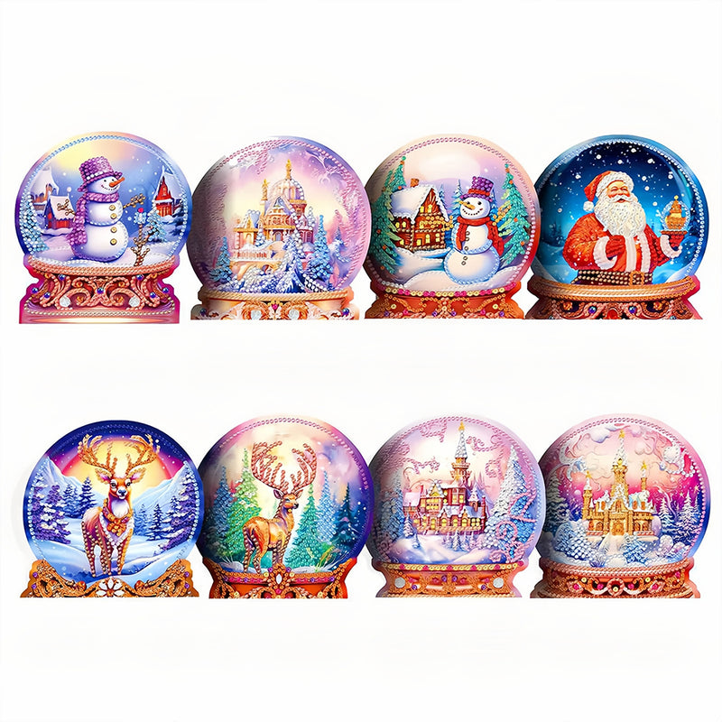 Christmas Crystal Ball Greeting Cards | 8 Pieces