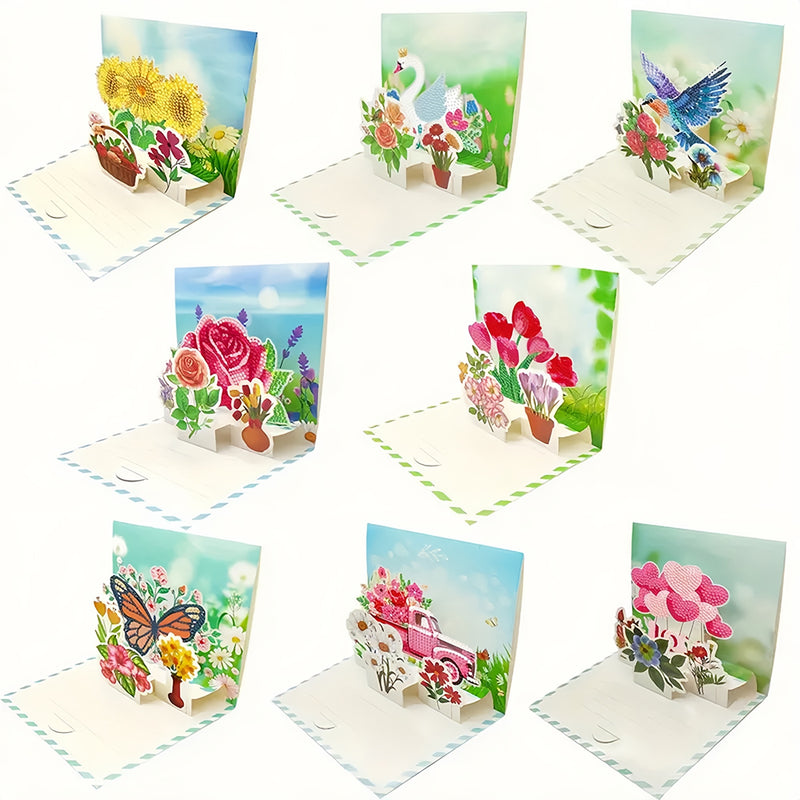 3D Thank You Greeting Cards | 8 Pieces