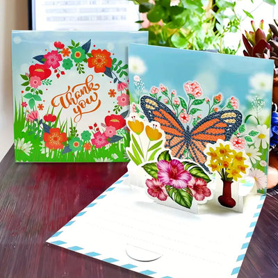 3D Thank You Greeting Cards | 8 Pieces