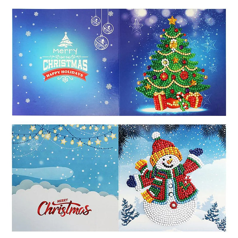 Cartoon Christmas Greeting Cards | 8 Pieces