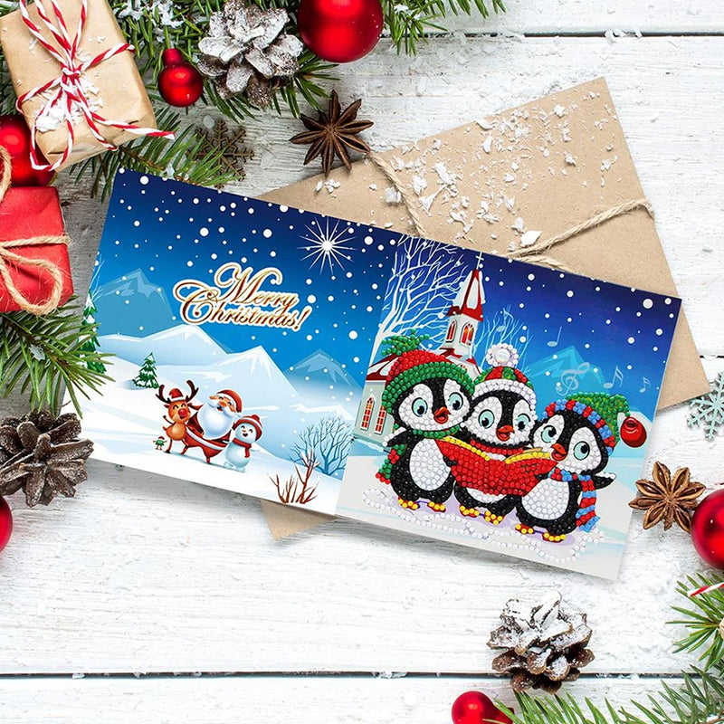 Cartoon Christmas Greeting Cards | 8 Pieces