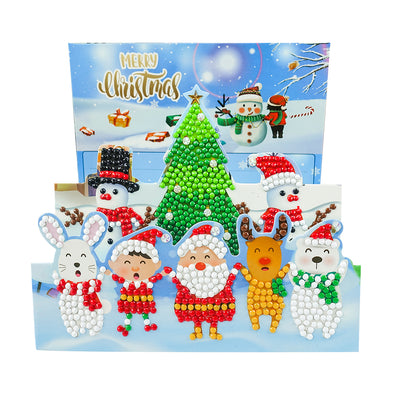 3D Cartoon Christmas Greeting Cards | 8 Pieces