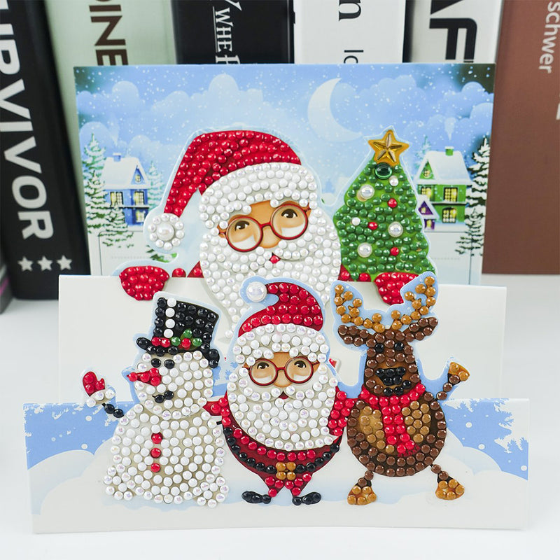 3D Cartoon Christmas Greeting Cards | 8 Pieces