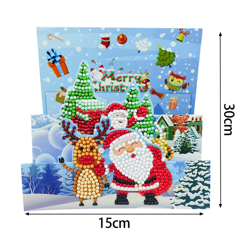 3D Cartoon Christmas Greeting Cards | 8 Pieces