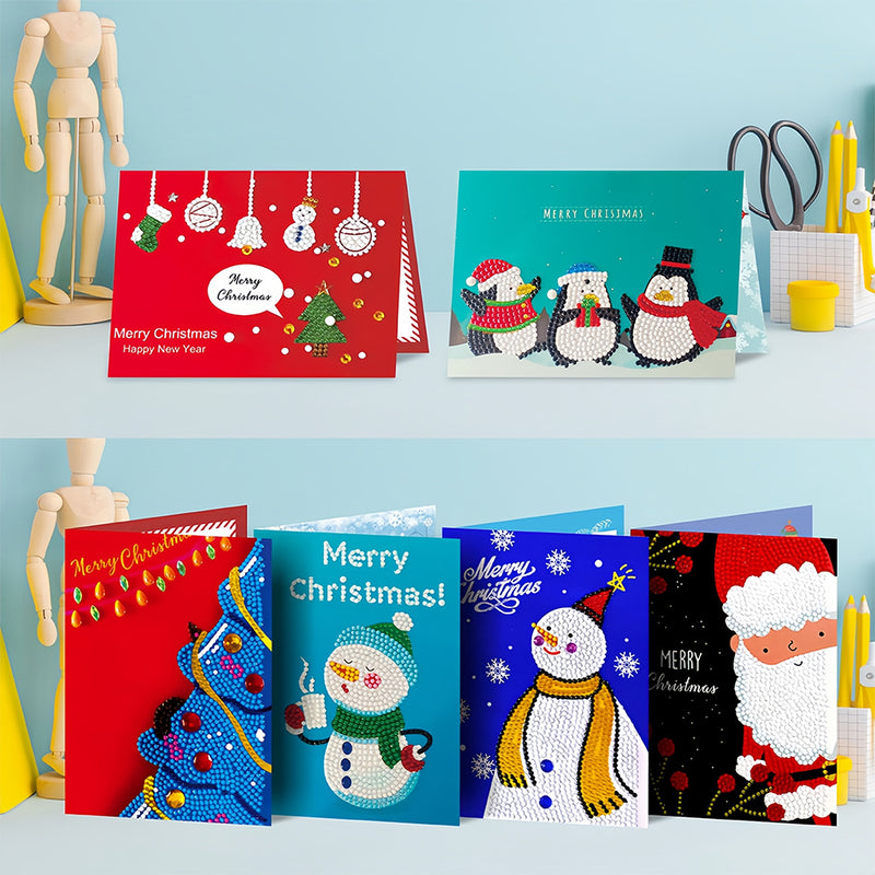 Cartoon Christmas Greeting Cards | 6 Pieces