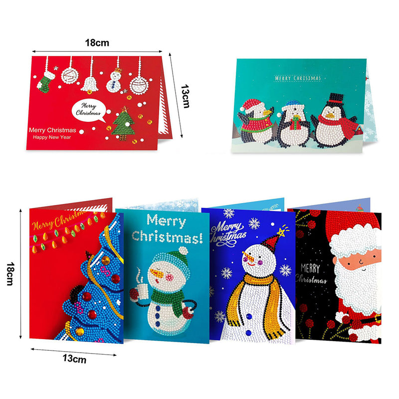 Cartoon Christmas Greeting Cards | 6 Pieces