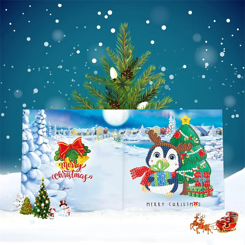 Cartoon Christmas Greeting Cards | 8 Pieces