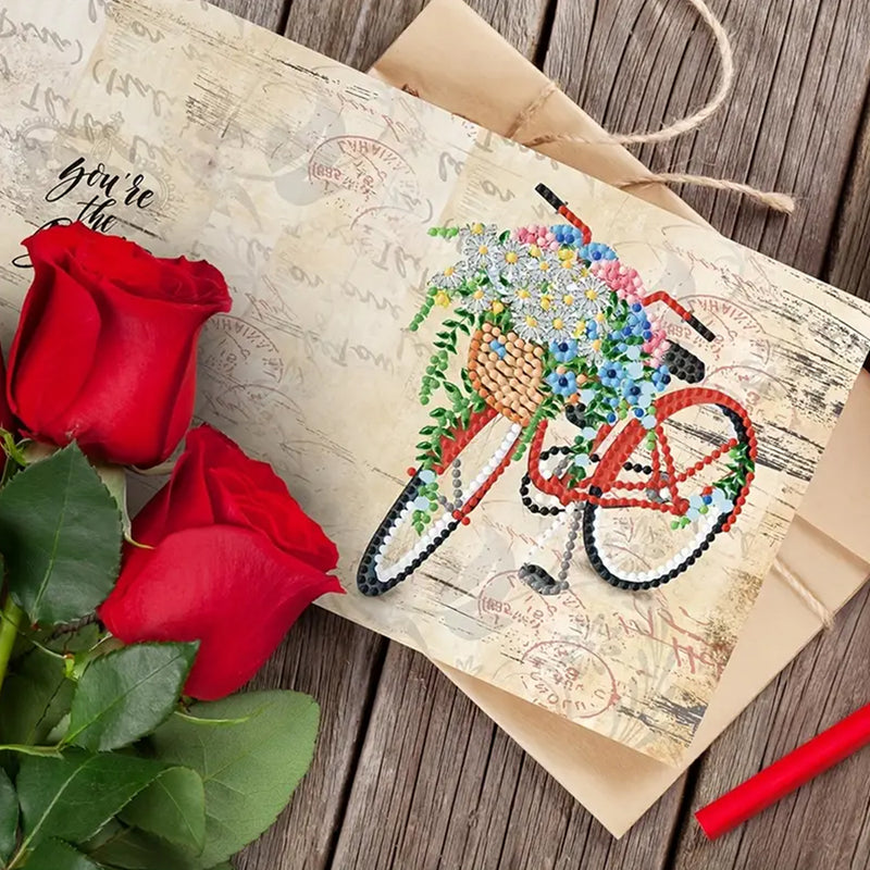 Bicycles and Flowers Greeting Cards | 8 Pieces