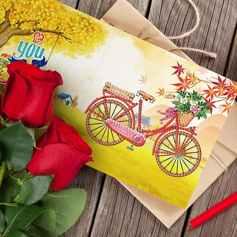 Bicycles and Flowers Greeting Cards | 8 Pieces