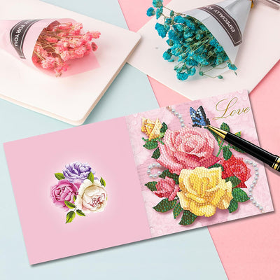 Various Flower Bouquets Greeting Cards | 8 Pieces