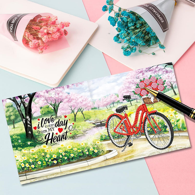 Bicycle and Flowers Greeting Cards | 8 Pieces