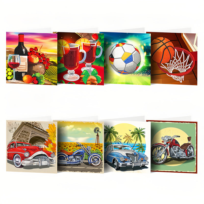 Leisure and Entertainment Greeting Cards | 8 Pieces