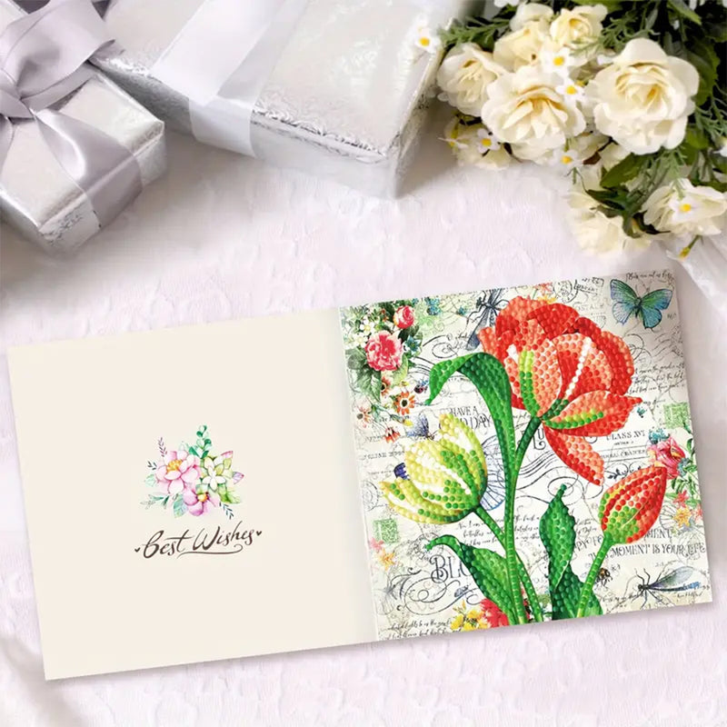 Flowers Greeting Cards | 8 Pieces