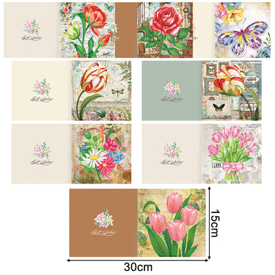 Flowers Greeting Cards | 8 Pieces