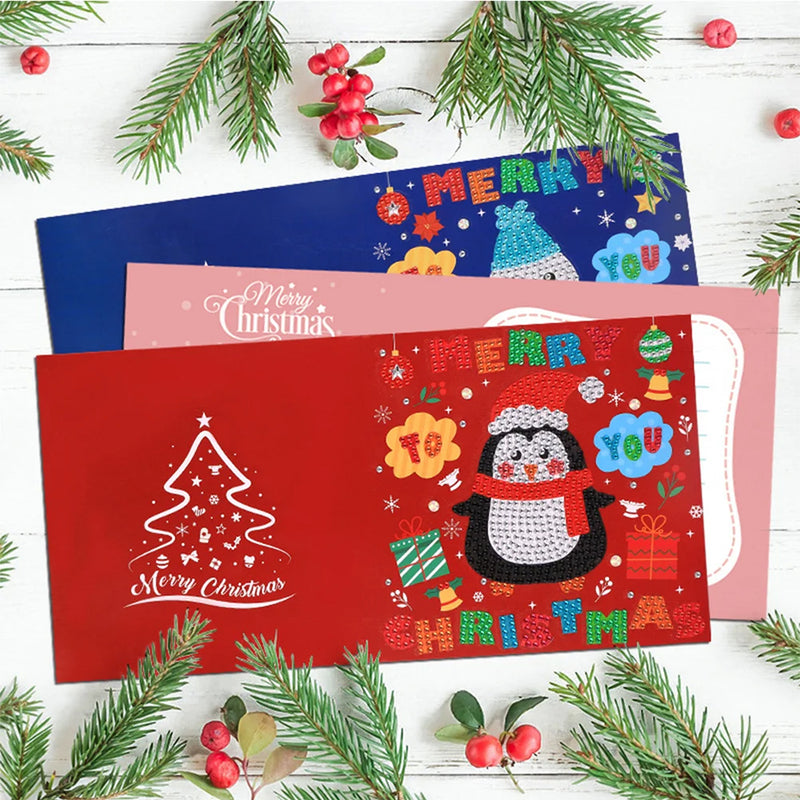 Cartoon Christmas Greeting Cards | 6 Pieces