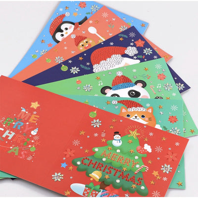 Cartoon Christmas Greeting Cards | 6 Pieces