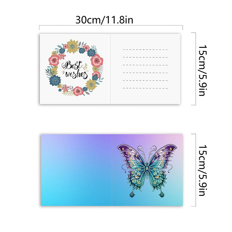 Blue Butterfly Greeting Cards | 6 Pieces