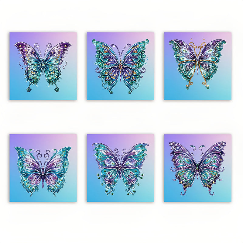 Blue Butterfly Greeting Cards | 6 Pieces