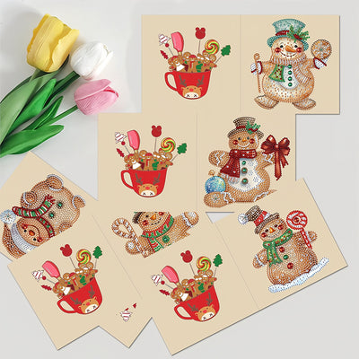 Cartoon Christmas Snowman Greeting Cards | 5 Pieces