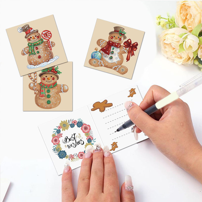 Cartoon Christmas Snowman Greeting Cards | 5 Pieces