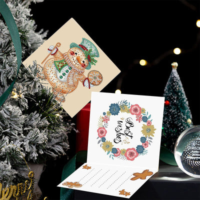 Cartoon Christmas Snowman Greeting Cards | 5 Pieces