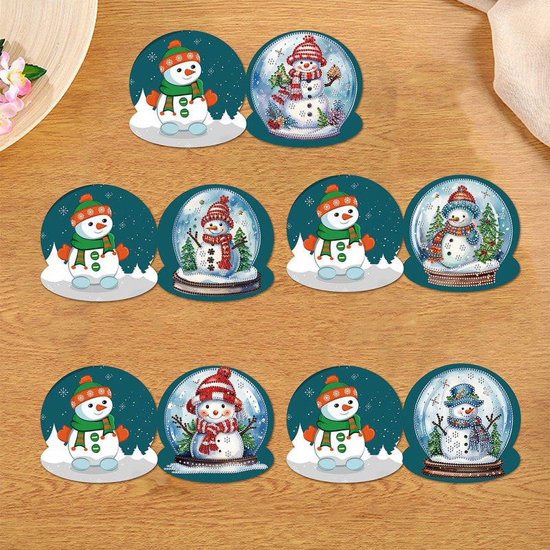 Christmas Snowman Crystal Ball Greeting Cards | 12 Pieces