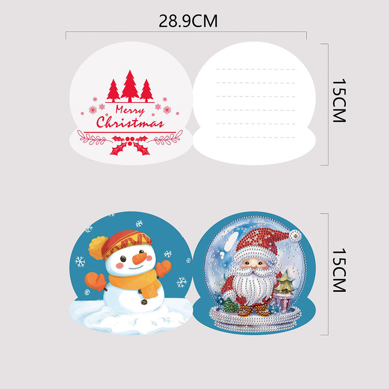 Christmas Santa Claus Crystal Ball Greeting Cards | 12 Pieces