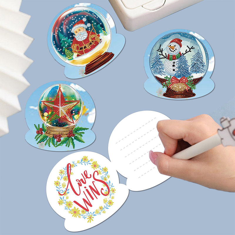 Christmas Crystal Ball Greeting Cards | 10 Pieces