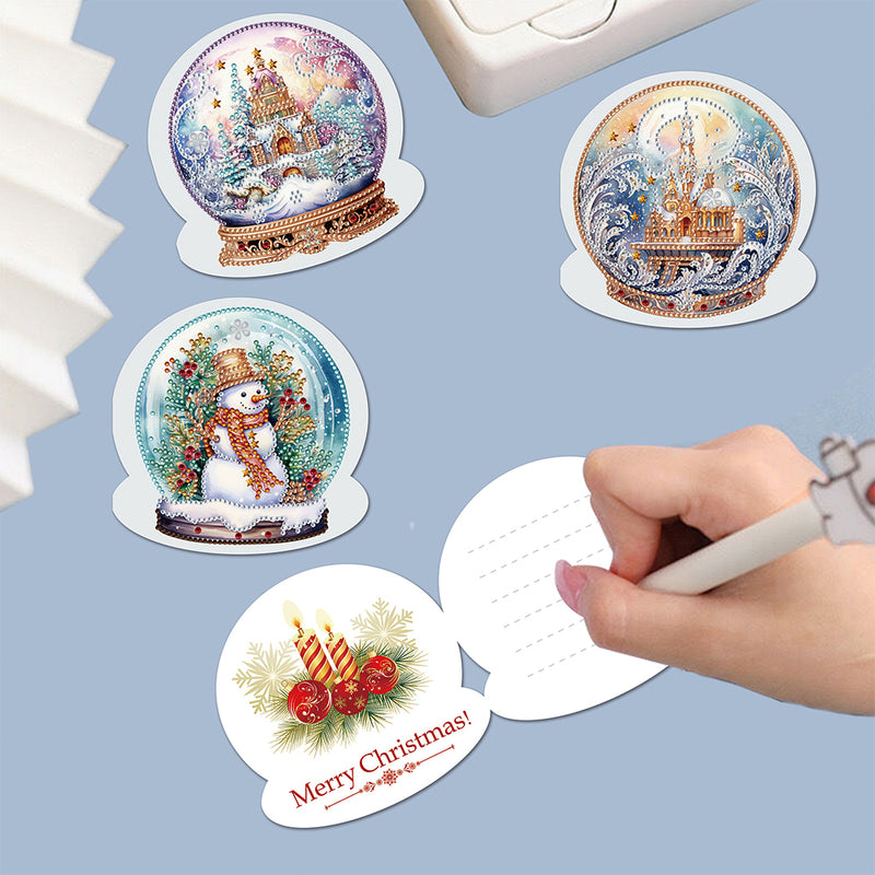 Christmas Crystal Ball Greeting Cards | 6 Pieces