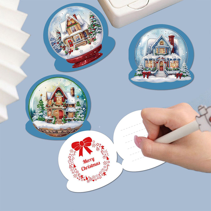 Christmas Castle Crystal Ball Greeting Cards | 5 Pieces