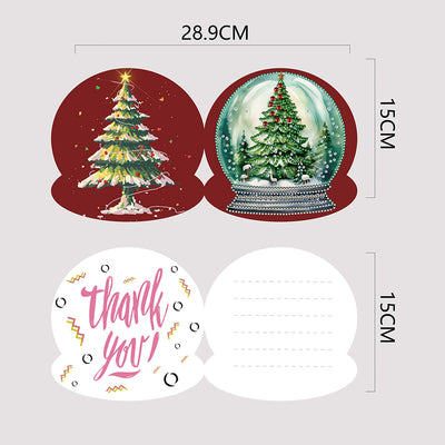 Christmas Tree Crystal Ball Greeting Cards | 8 Pieces