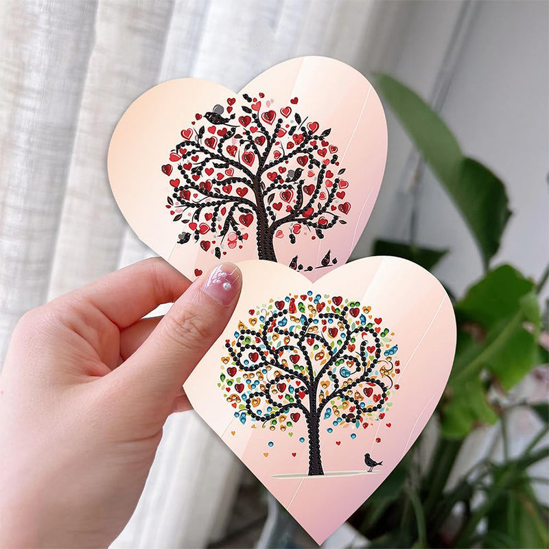 Pink Heart Tree Greeting Cards | 6 Pieces