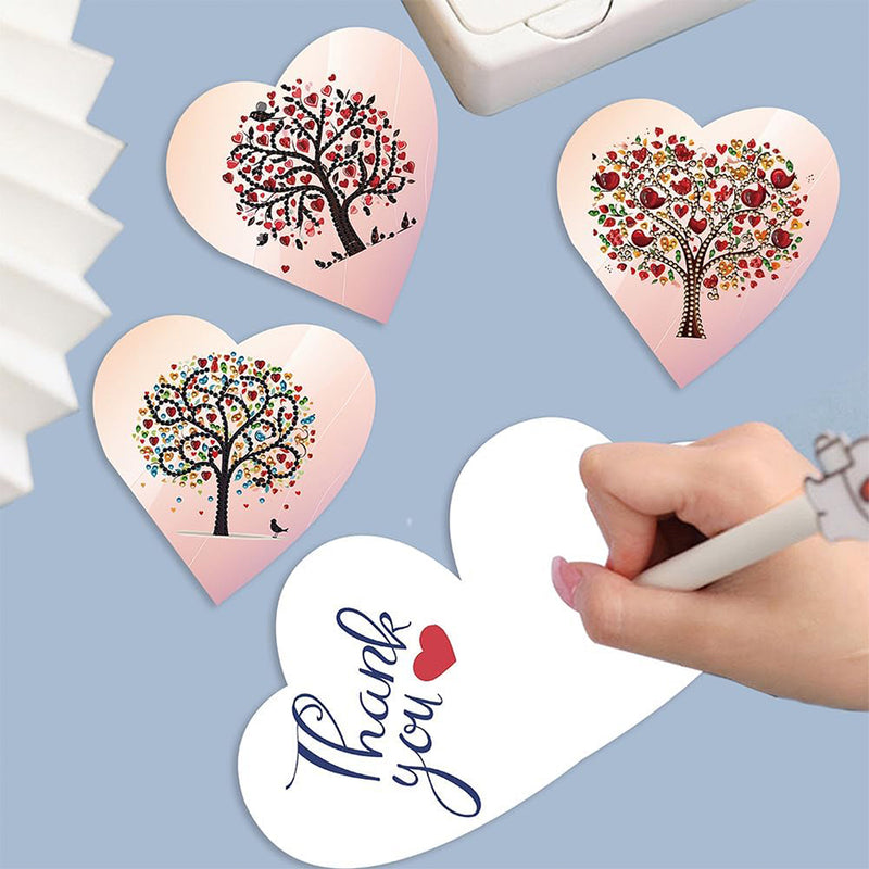 Pink Heart Tree Greeting Cards | 6 Pieces