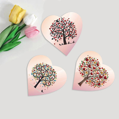 Pink Heart Tree Greeting Cards | 6 Pieces