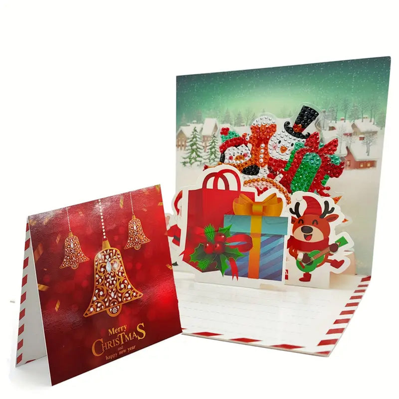 3D Christmas Greeting Cards | 6 Pieces