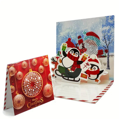 3D Christmas Greeting Cards | 6 Pieces