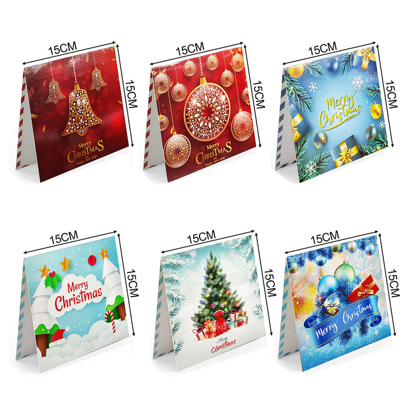 3D Christmas Greeting Cards | 6 Pieces