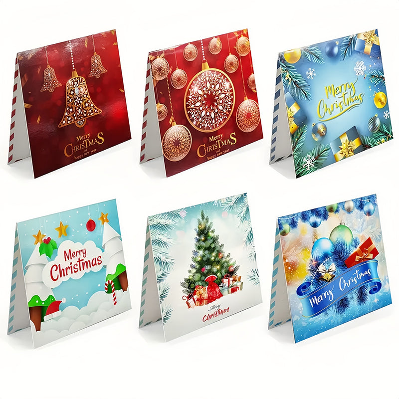 3D Christmas Greeting Cards | 6 Pieces