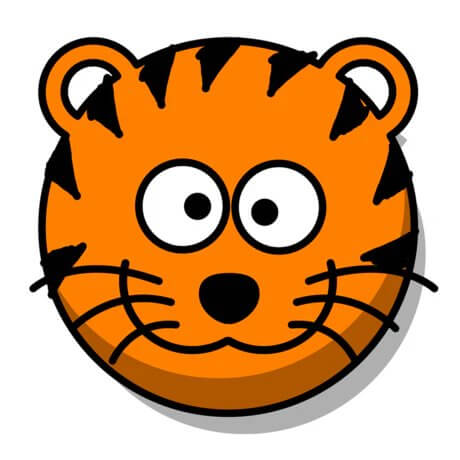 Cartoon Orange Tiger Round Face Diamond Painting