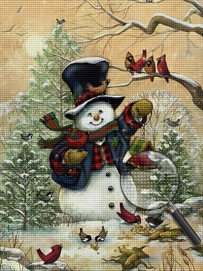 British Snowman Diamond Painting