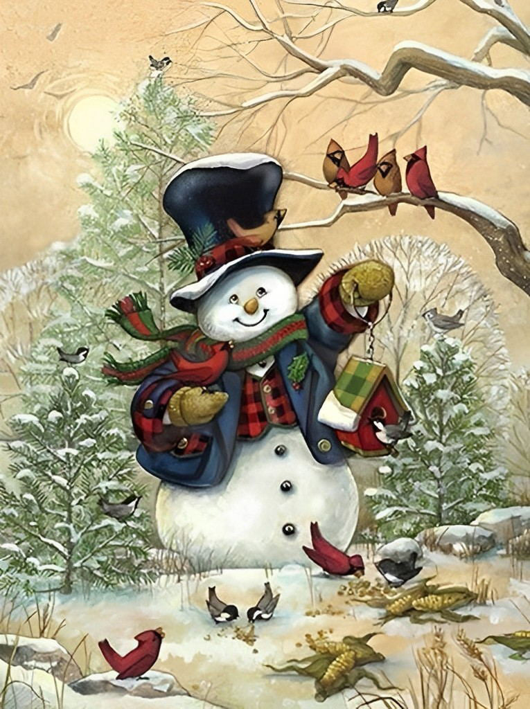 British Snowman Diamond Painting