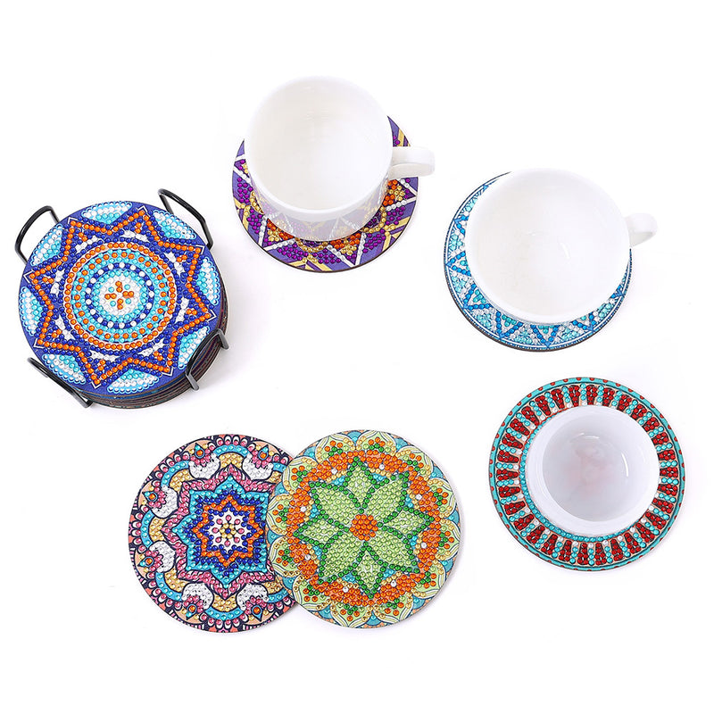 Round Mandala Diamond Painting Coasters 12Pcs