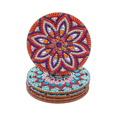 Round Mandala Diamond Painting Coasters 12Pcs